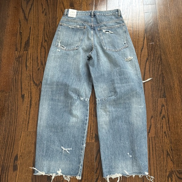TRF MID WAIST BAGGY BALLOON RIPPED JEANS 27 (US 4) - Picture 3 of 8